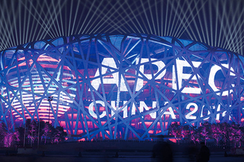 神农架2014年APEC会议鸟巢网幕